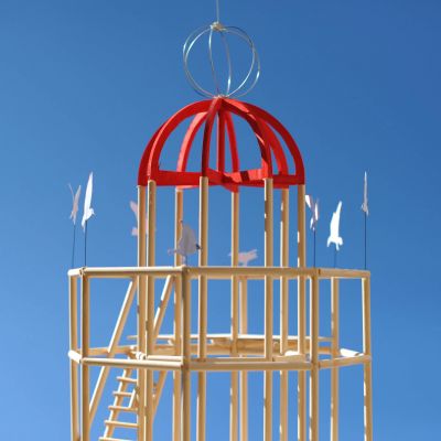 <p>Folly Lageveld Wierden hout / metaal 500 x 500 x 1050cm</p>
<p>Vergroot de afbeelding voor meer informatie</p>